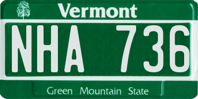 VT license plate NHA736