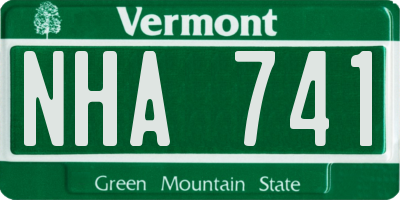 VT license plate NHA741