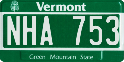 VT license plate NHA753