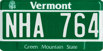 VT license plate NHA764