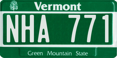 VT license plate NHA771