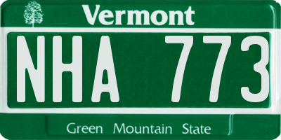 VT license plate NHA773