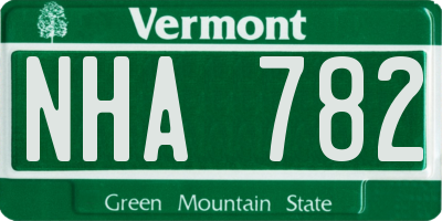 VT license plate NHA782