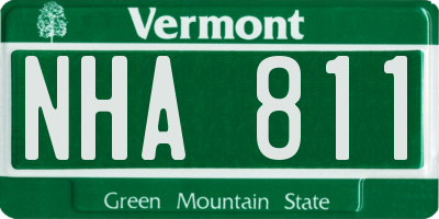 VT license plate NHA811