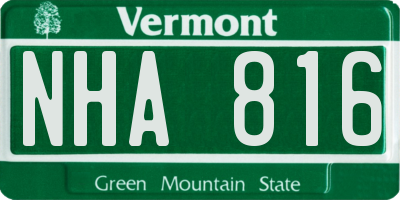 VT license plate NHA816