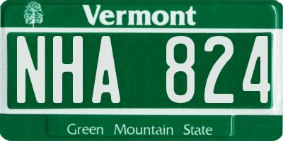 VT license plate NHA824