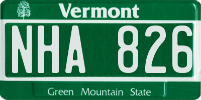 VT license plate NHA826