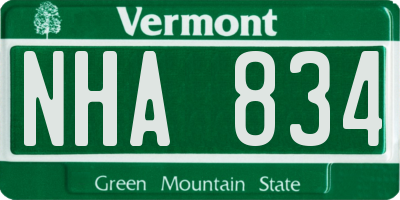 VT license plate NHA834