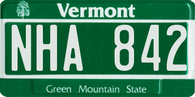 VT license plate NHA842