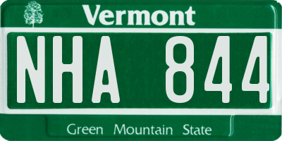 VT license plate NHA844