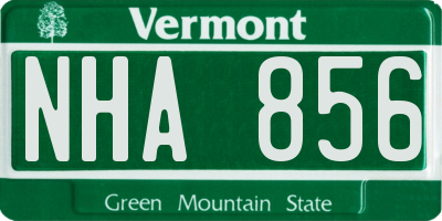 VT license plate NHA856