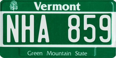 VT license plate NHA859