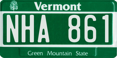 VT license plate NHA861