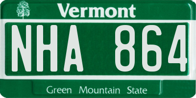 VT license plate NHA864