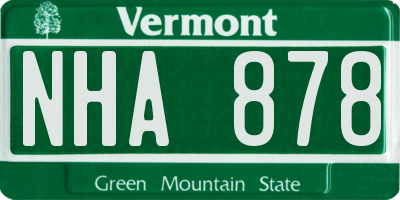 VT license plate NHA878