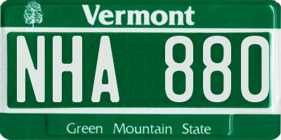 VT license plate NHA880