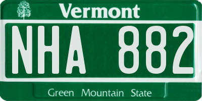 VT license plate NHA882