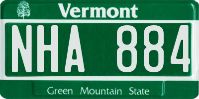 VT license plate NHA884