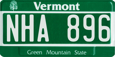 VT license plate NHA896