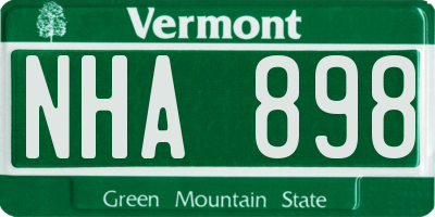 VT license plate NHA898