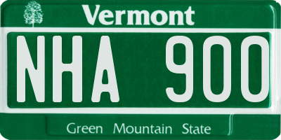 VT license plate NHA900