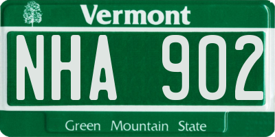 VT license plate NHA902