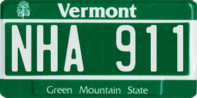 VT license plate NHA911