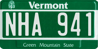 VT license plate NHA941