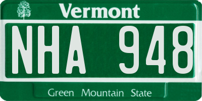 VT license plate NHA948