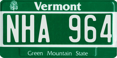 VT license plate NHA964