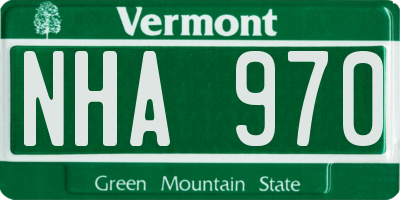 VT license plate NHA970