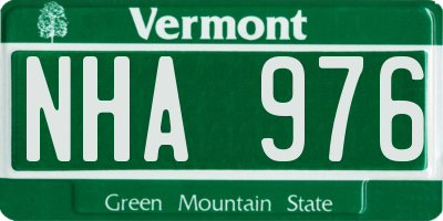 VT license plate NHA976