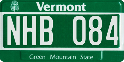 VT license plate NHB084