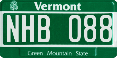 VT license plate NHB088