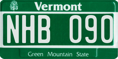 VT license plate NHB090