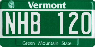 VT license plate NHB120