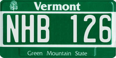 VT license plate NHB126