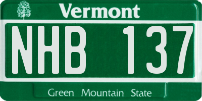 VT license plate NHB137