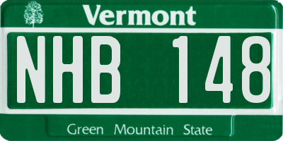 VT license plate NHB148