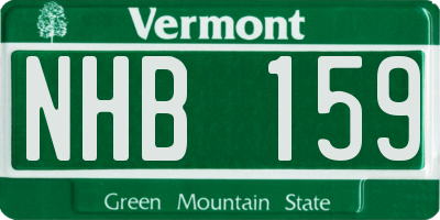 VT license plate NHB159