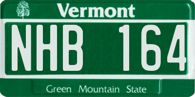 VT license plate NHB164
