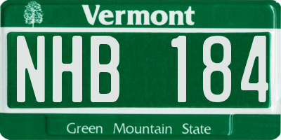 VT license plate NHB184