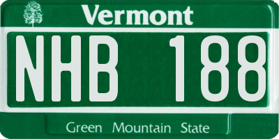 VT license plate NHB188