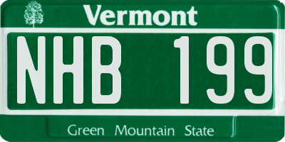 VT license plate NHB199