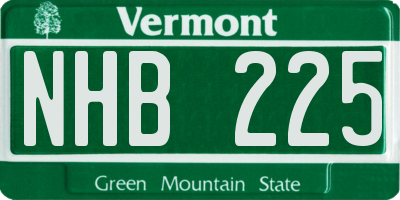 VT license plate NHB225