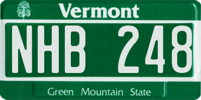 VT license plate NHB248