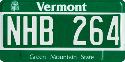 VT license plate NHB264