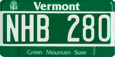 VT license plate NHB280
