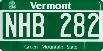 VT license plate NHB282