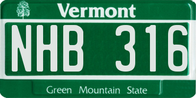 VT license plate NHB316